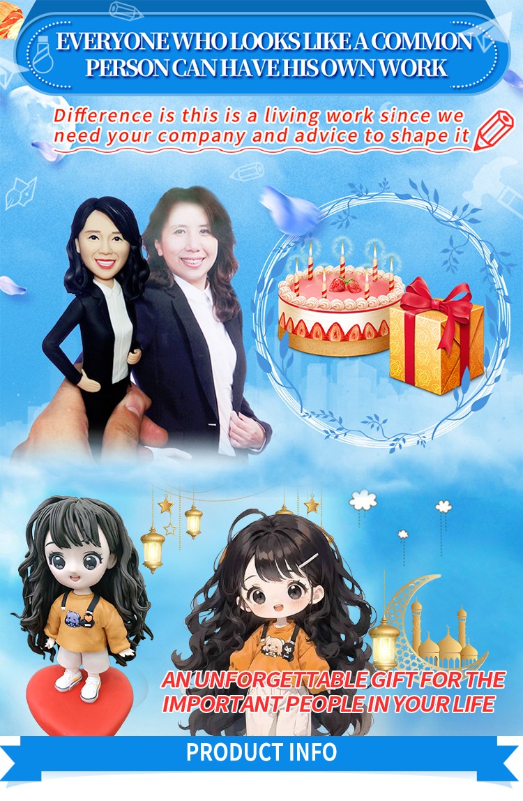 Custom Handmade Bobblehead Figure, Personalized Clay Doll on Photos, Real Person Figurine 3D Customization, Christmas Gift for M