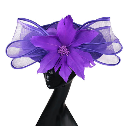 Chapéus Fascinators Femininos Multimodais com Laço de Flor Imitação Chapéu Noiva Derby Pillbox Casamento Acessórios de Cabelo