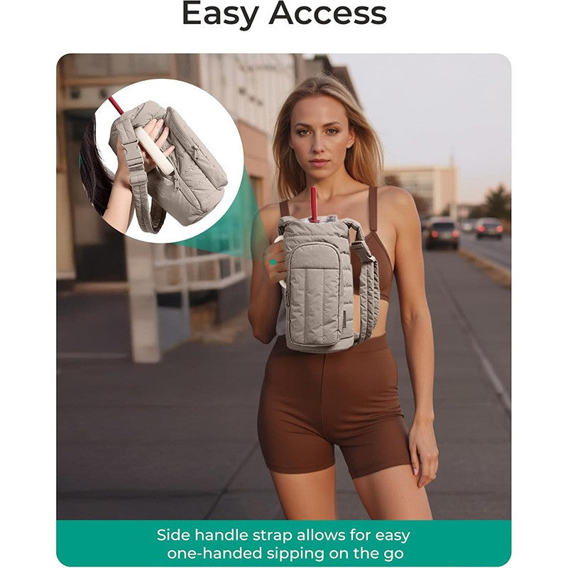 Outdoor Sports Down Kettle Bag Portable Large Capacity Crossbody Water Cup Bag Travel Thermos Cup Cover