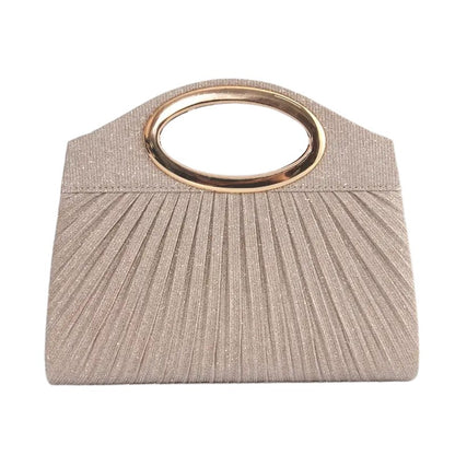 Evening Bag Ladies Pleated Party Lightweight Clutches for women solid silver black champagne handbags