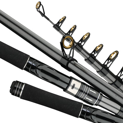 Portable Mini Sea Rod 33cm Closed Length Carbon Fiber Spinning Rod Travel Fishing Pole Rock Rod