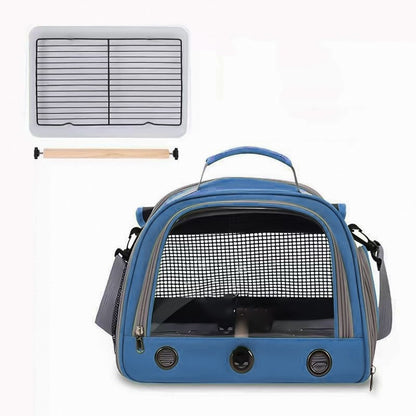 Gaiola de Transporte para Pássaros com Poleiro para Periquito Agapornis Papagaio Cinzento Africano Calopsita Caique Jandaia Quaker Bolsa de Viagem para Caminhada de Animais de Estimação