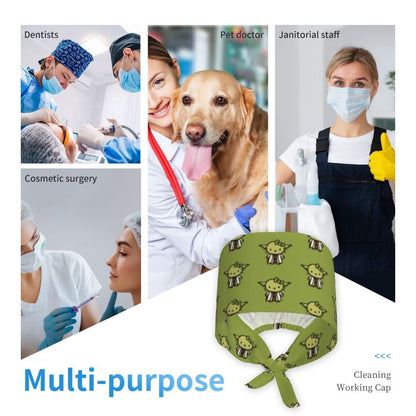 Custom Hello Kitty Medical Staff Scrubs Hat Women Men Cartoon Chara For Chef Hat Scrub Caps