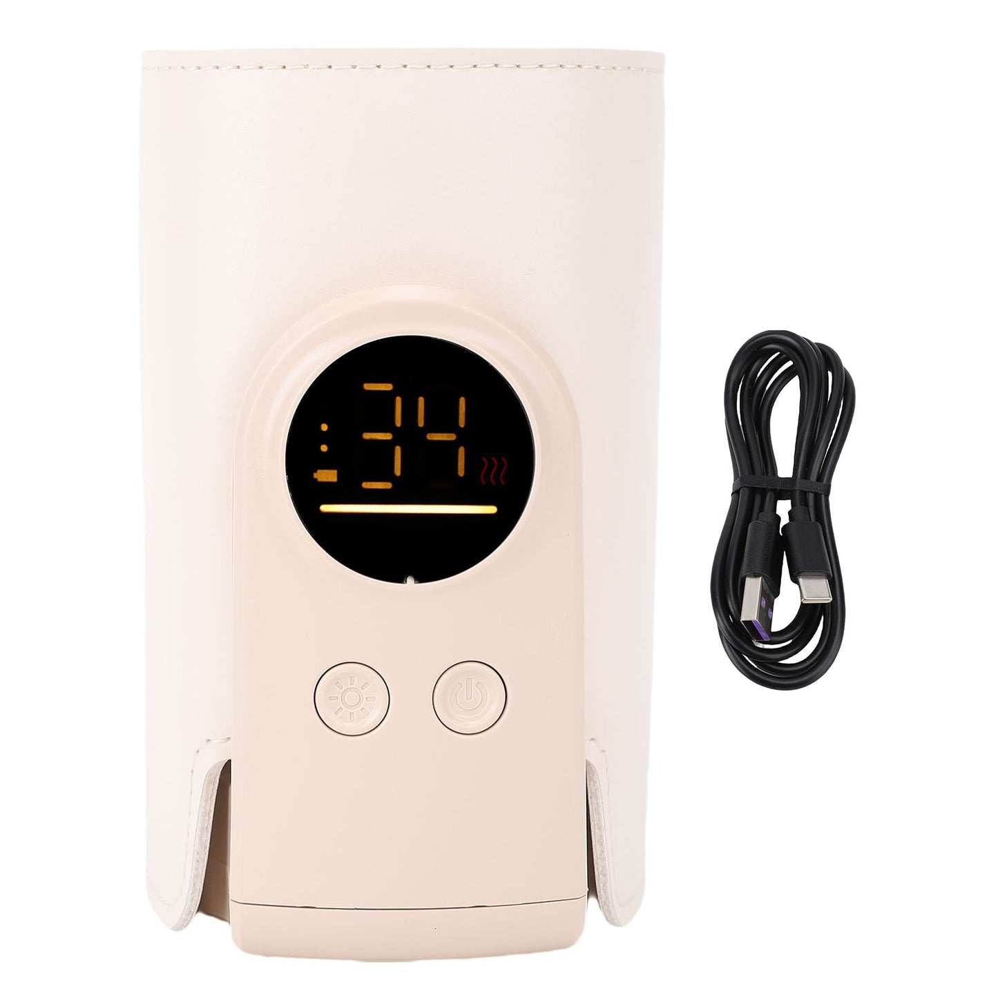 Milk Bottle Warmer Insulated Consistent Temperature USB Rechargeable Fabric ABS Baby Bottle Warmer Quiet Heating for Outdoor