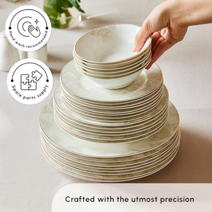 Siena 53Piece Porcelain Plates and Bowls Set with Dinner and Dessert Plates Shakers Bone China Dishware Sets Kitchen Dinnerware