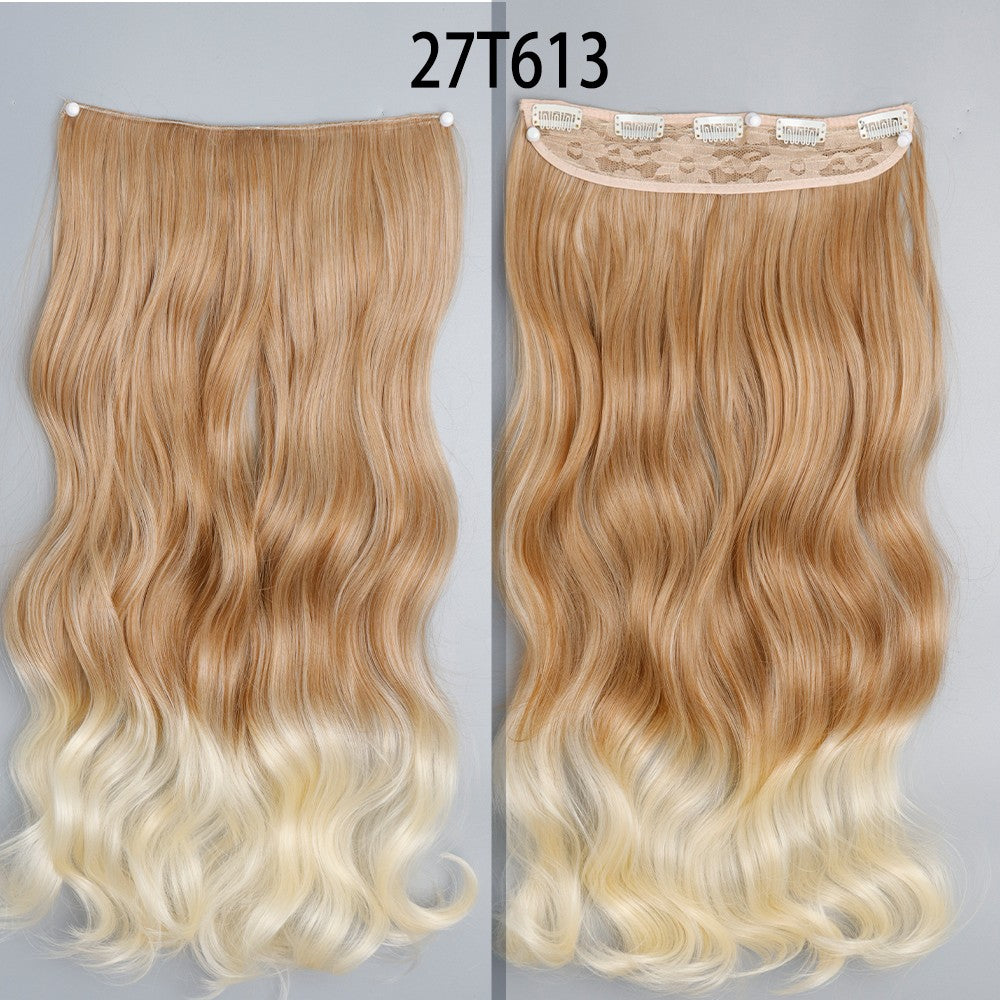 Apliques de Cabelo Sintético Liso Comprido de 5 Clipes 22'' Fibra de Alta Resistência ao Calor Preto Castanho Loiro