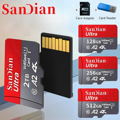 Cartão SD Original 2TB Cartão de Memória de Grande Capacidade 128GB/256GB Mini Cartão TF 512GB Cartão Flash de Alta Velocidade para PC/Desktops/Mac/Câmeras
