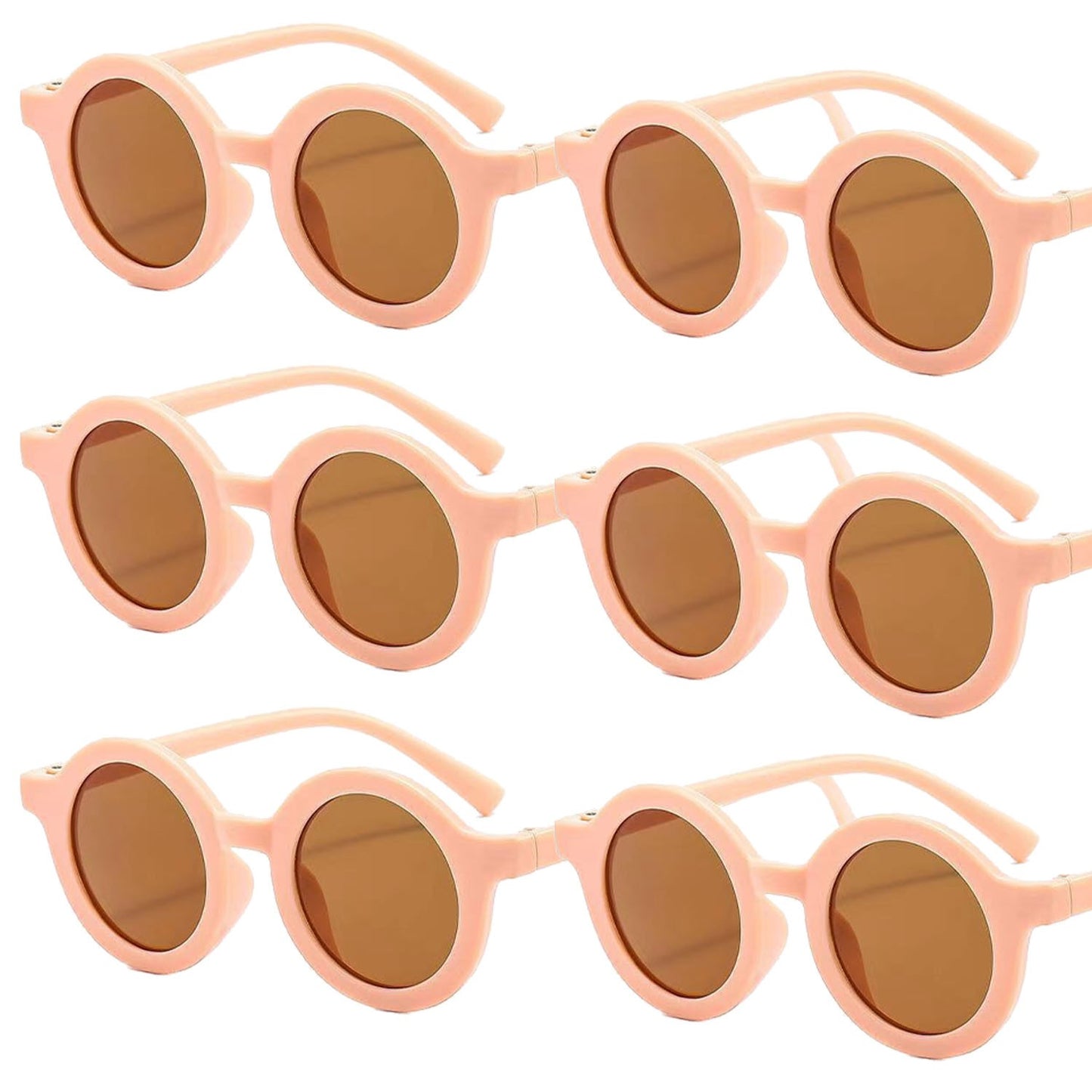 6PCS Round Glasses for Men and Women, Suitable for Travel, Fashionable, Summer Pool, Beach Party.