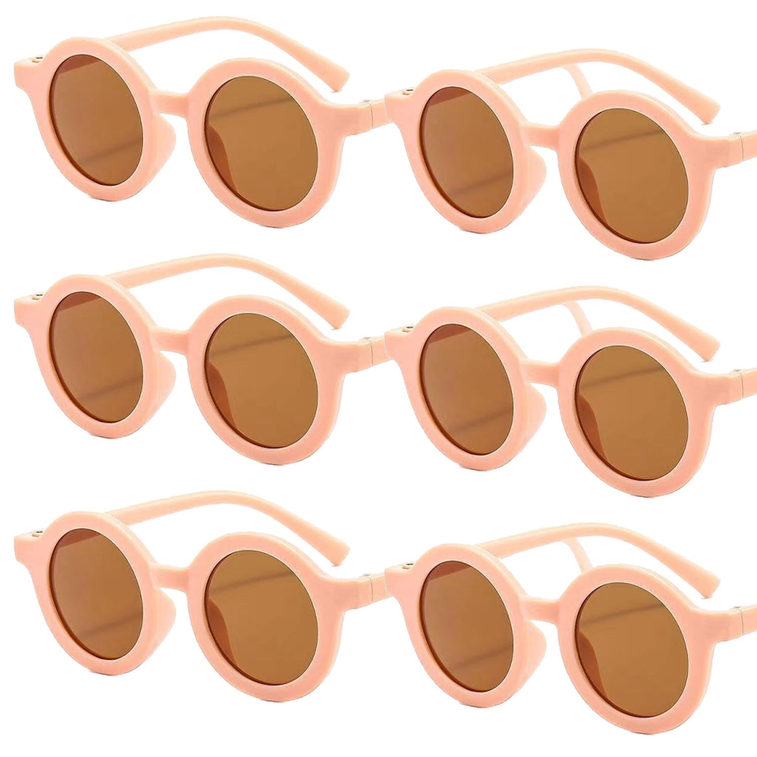 6PCS Round Glasses for Men and Women, Suitable for Travel, Fashionable, Summer Pool, Beach Party.
