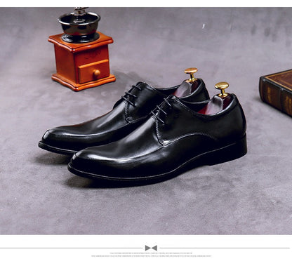 New Brand Genuine Leather Business Dress Shoes Men Formal Wear Casual British Large Size Leather Shoes Pointed Toe Oxfords