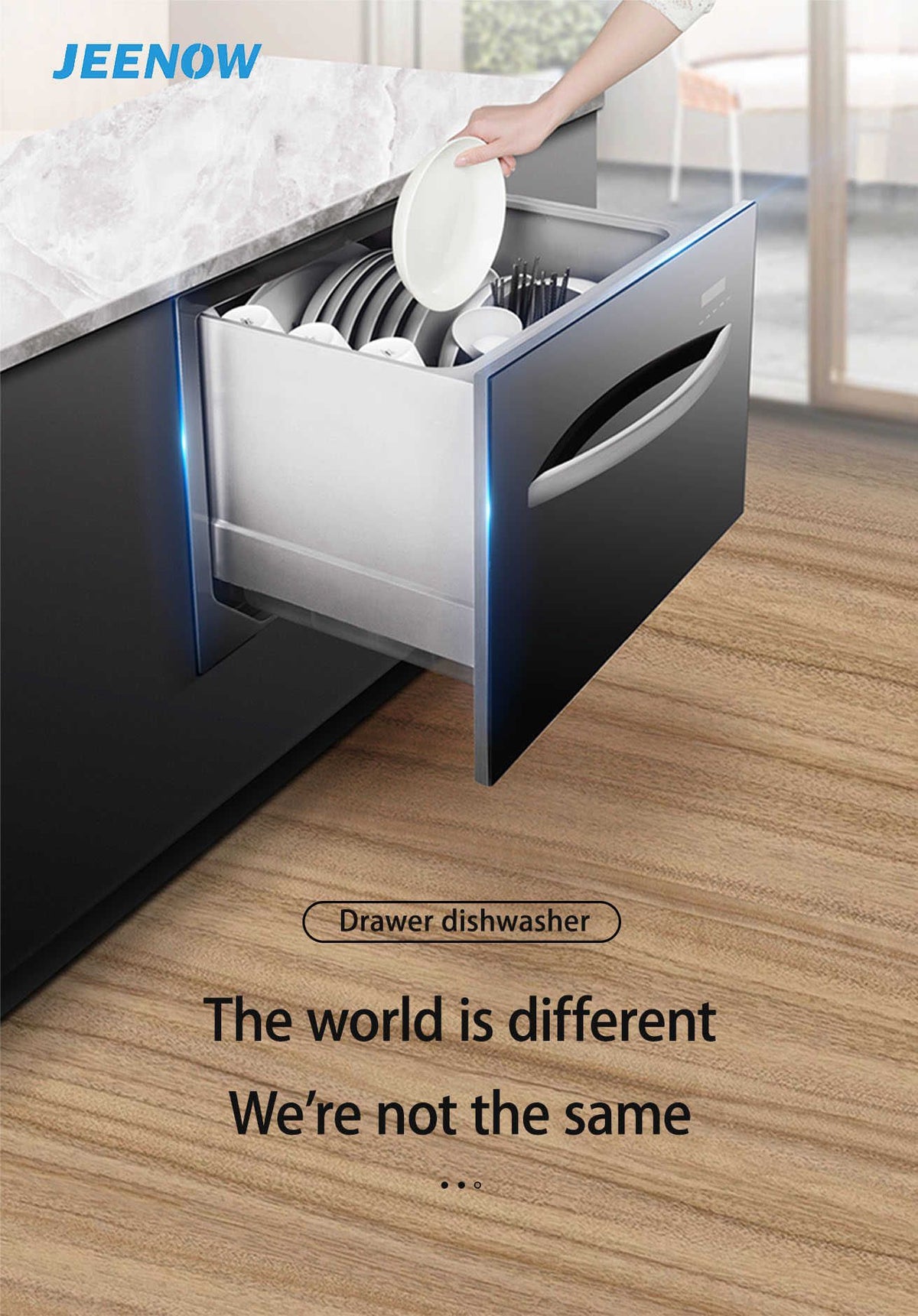 Drawer Dishwasher 8 Sets Automatic Built-in Dish Machine Major Kitchen Appliances