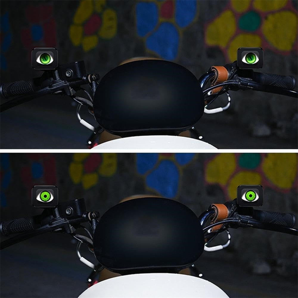 2pcs Motorcycle Devil Eyes Rearview Mirror Light Universal Dynamic LED Motorcycle Bike Handle Devil Eye with Switch Control