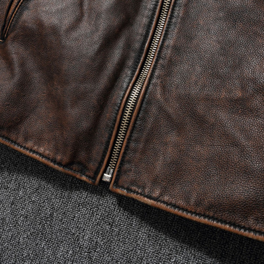 Men Imatition Leather Retro Stand Collar Jacket PunkStyle Coat Motorcycle Clothe