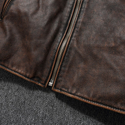 Men Imatition Leather Retro Stand Collar Jacket PunkStyle Coat Motorcycle Clothe