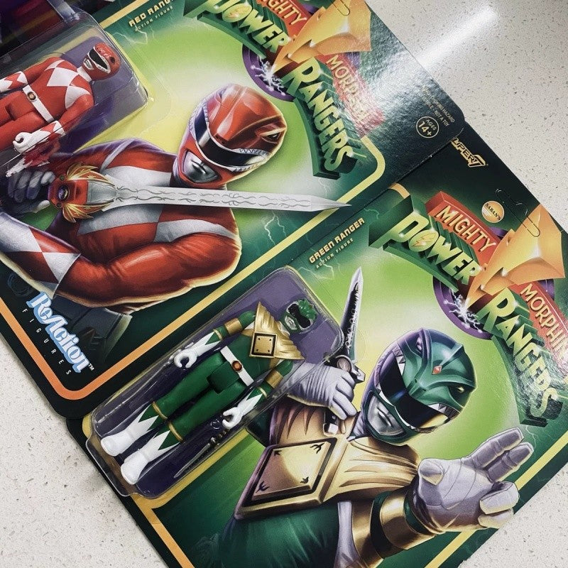 Em Estoque Super7 Mighty Morphin Power Rangers Carded Series 1 - Conjunto de Presente com Modelos Dragonzord, Red Ranger e Rita Repulsa