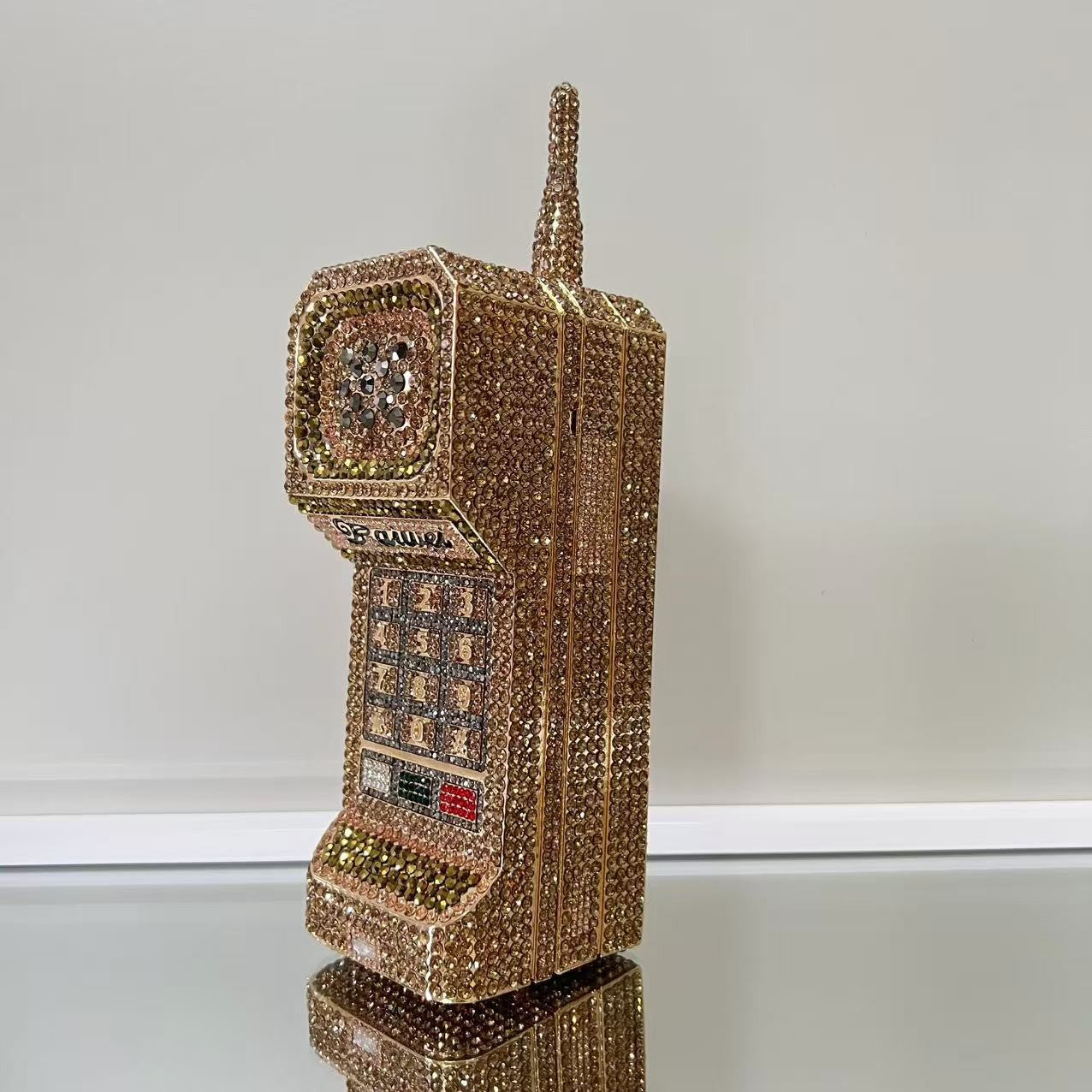 XIYUAN 2025 Cellphone Shaped Crystals Evening Bags Women Gorgeous Bling Rhinestones Clutches Classy Handbags Wedding Party Purse