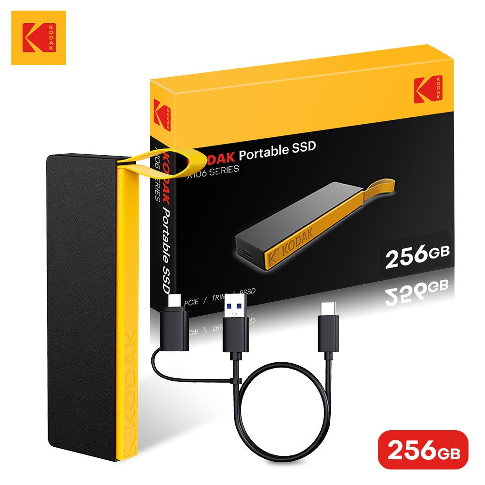 KODAK Portable SSD External Hard Drive 2TB 1TB 512GB 256GB Flash USB3.2 Type-C Mini PSSD for Laptop Desktop Smartphones