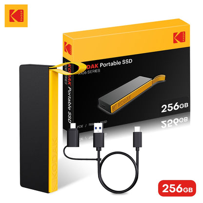 KODAK Portable SSD External Hard Drive 2TB 1TB 512GB 256GB Flash USB3.2 Type-C Mini PSSD for Laptop Desktop Smartphones
