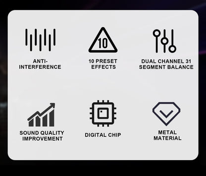 EQ31SUB Digital Equalizer 31 Stage Tuner Professional Stage Performance Noise Reduction Audio Processing