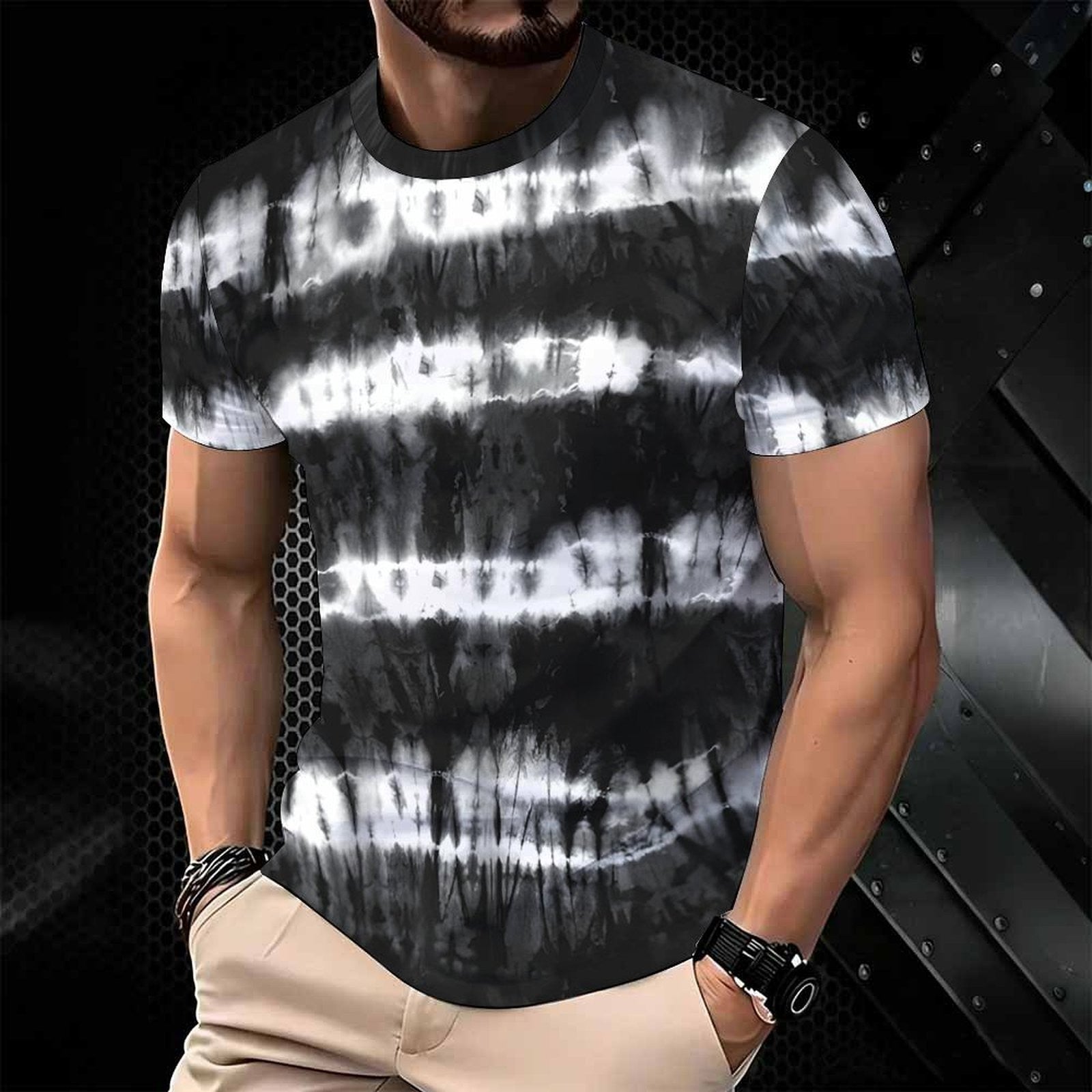 Men Print T Shirt Short Sleeve Crew Neck Casual Summer Fashion Tees Tops For Daily Outdoor Wear