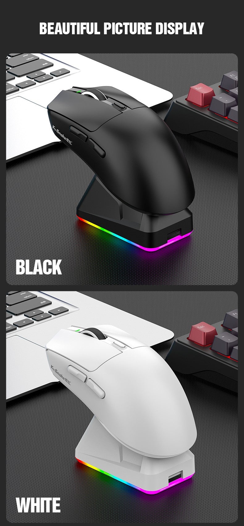 k-sanke x11 Bluetooth wireless mouse game three-mode e-sports laptop PAW311 desktop computer lightweight magnetic charging