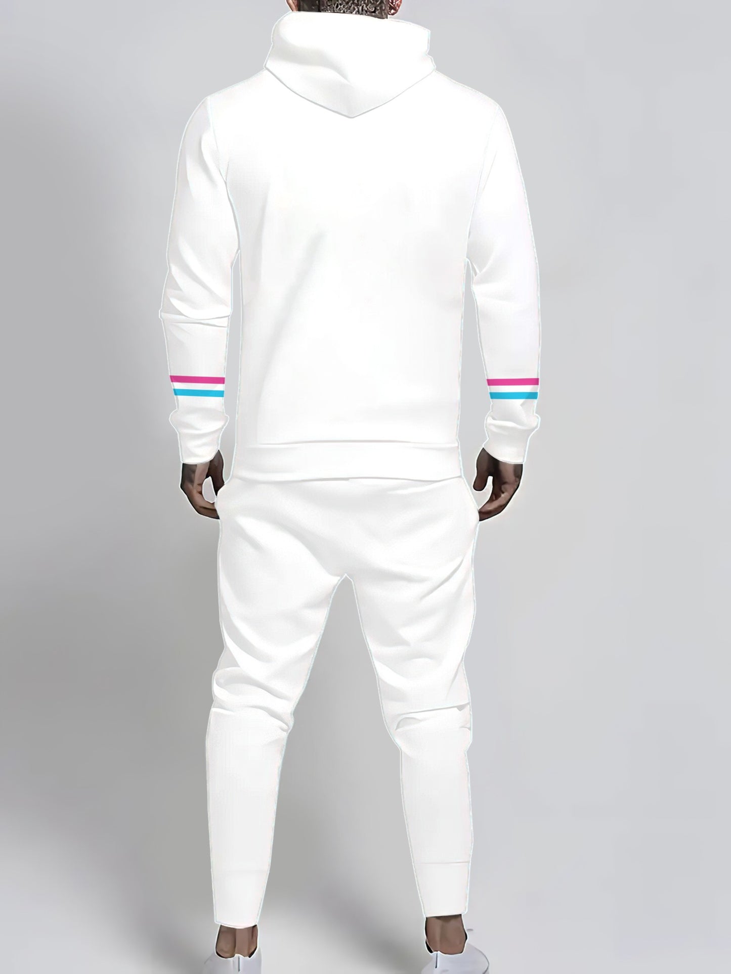 Men's hoodie set streetwear collection, 3D letter print.