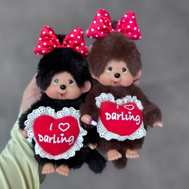 Kawaii Monchichi Doll Figure Keychain Furry Chimutan Monchhichi Figurines Hanger Pendant Bags Charm Accessories Small Gift