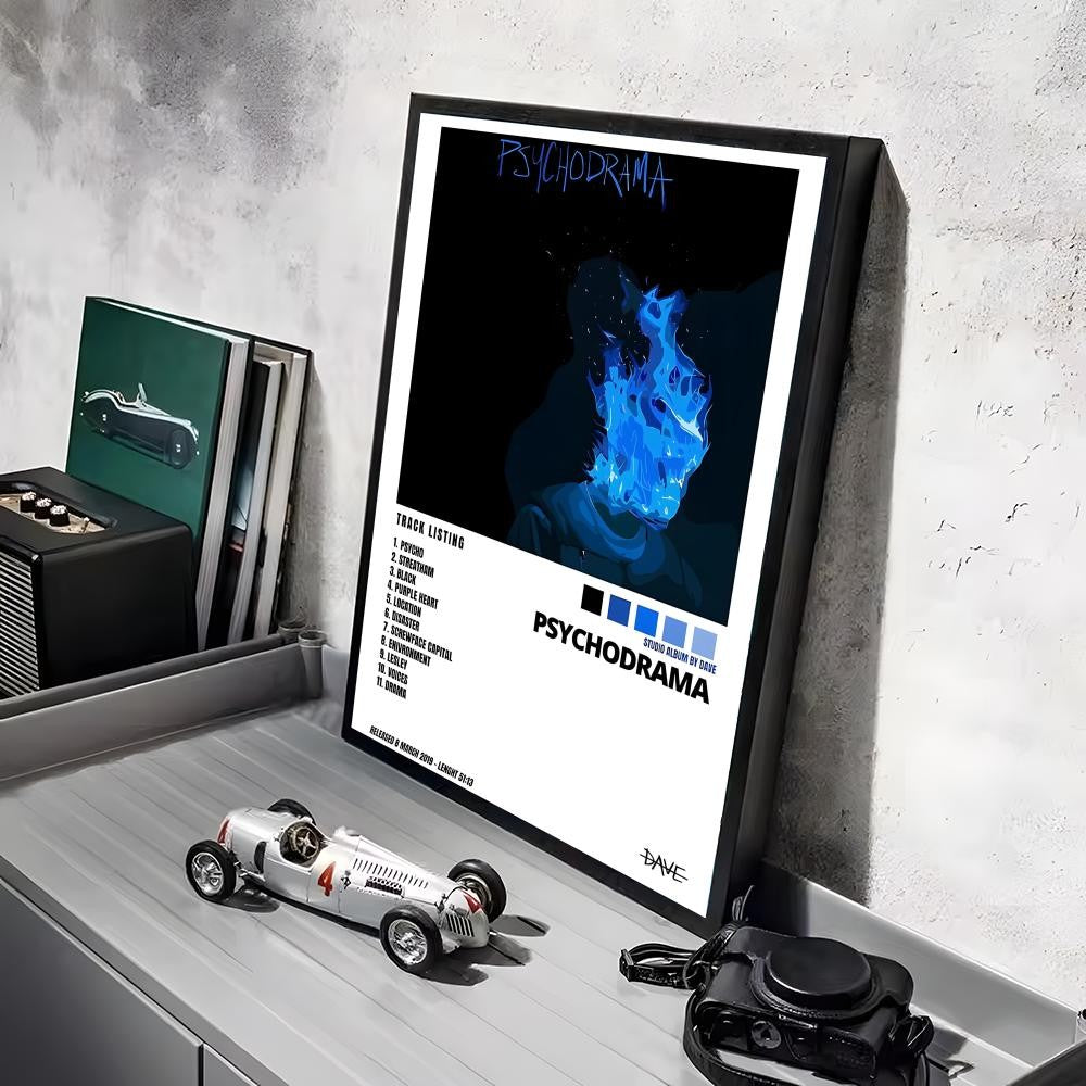 Rap D_Dave Album Painting Calligraphy Linen Canvas Poster Wall Prints for Living Room Bedroom Office Home Decoration