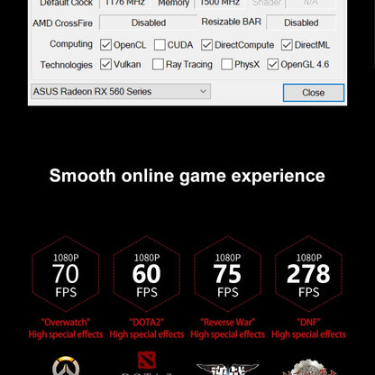 Placa de Vídeo SEJISHI AMD RX560 4G Nova para Jogos de E-Sports, Design para Escritório, Computador de Mesa de Alta Definição, Placa Gráfica Independente