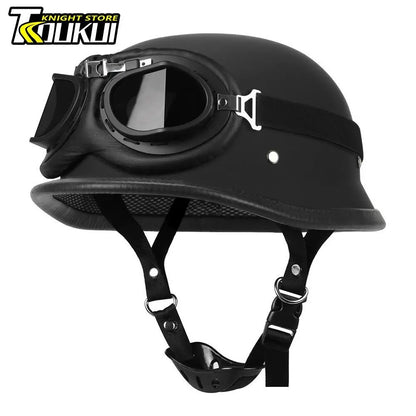 Capacete De Moto Retro Alemão Vintage Moto Capacete DOT Certificação Meio Capacete Homens Mulheres