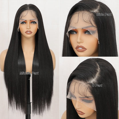 Perucas Frontais de Renda Reta de 30 polegadas 13X4 Castanho Claro P12/24 Ombre Coloridas Pré-selecionadas Macias Naturais de Alta Temperatura para Cosplay