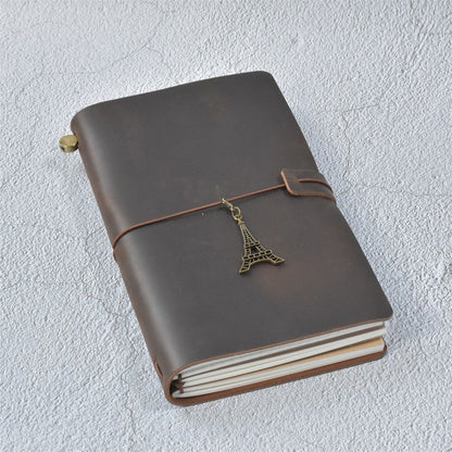 100% Genuine Leather Journal Refillable Travel Notebook Retro DIY Handmade Diary Sketchbook School Office Gift Customized