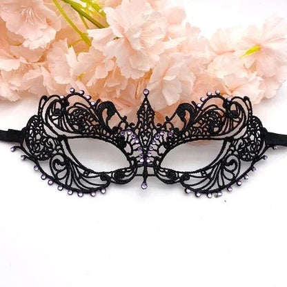 Gold and Silver Lace and Diamond Mask Eye Mask Masquerade Adult Male and Female Party Mask Sensual Women's Half Face