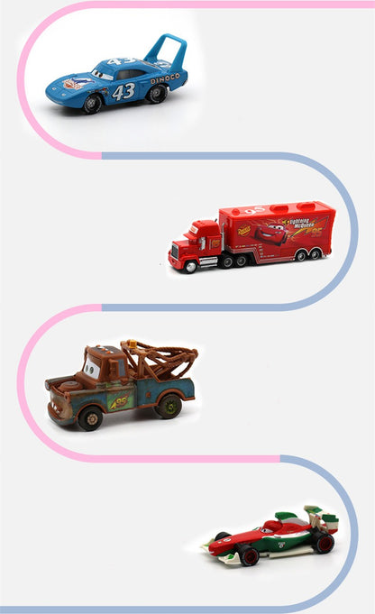 Disney Pixar Carros McQueen Mater Mack Tio Caminhão Liga Diecast Carro 1:55 Modelo Radiator Springs Cidade 11/6/4 Pçs Caixas de Carro Presente
