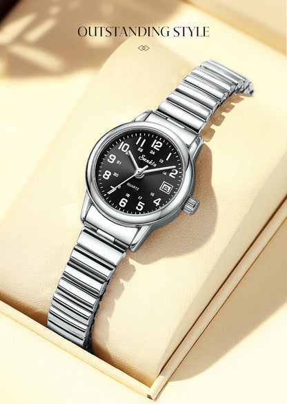 LIGE Sunkta Elegant Fashion Woman Watch Classic Luxury Auto Date Waterproof Simple Stainless Belt Watches for Women Montre Femme