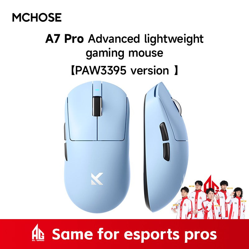 Mouse sem fio MCHOSE A7 Pro Ultra Tri-Mode para jogos E-sports PAW3950 Leve 42000dpi 8K Baixa Latência Ergonômico 500mAh