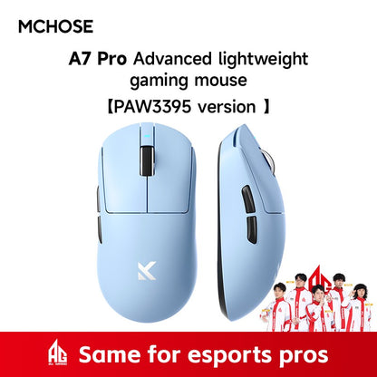 Mouse sem fio MCHOSE A7 Pro Ultra Tri-Mode para jogos E-sports PAW3950 Leve 42000dpi 8K Baixa Latência Ergonômico 500mAh