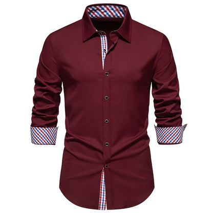 Men's shirt long-sleeved shirt business office clothing department buckle shirt loose style super large size XS-6XL soft fabric
