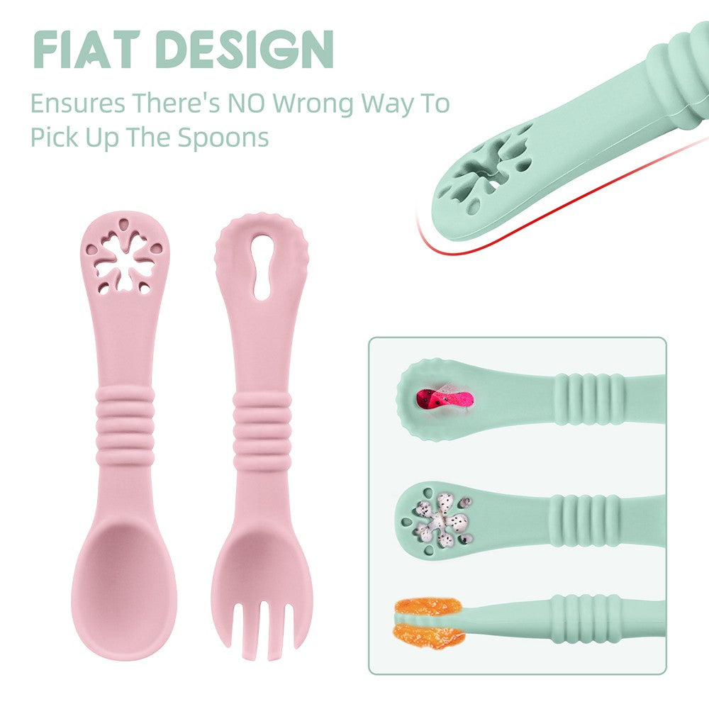 3Pcs Silicone Baby Feeding Bowl Set Learning Dishes Suction Bowl Feeding Spoon For Baby Toddler Training Bendable Chew Utensils