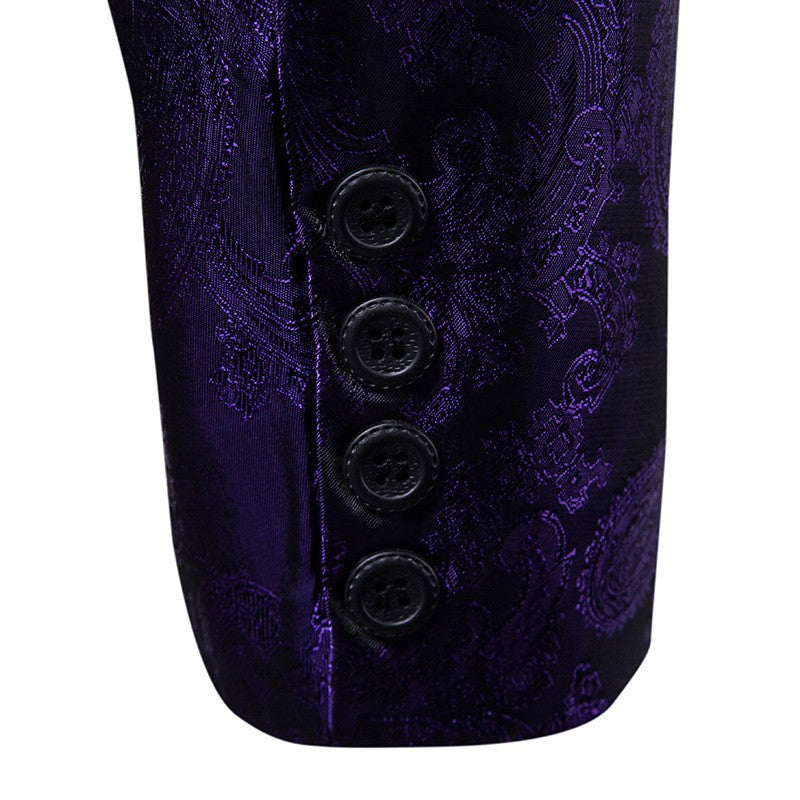 Multi Colors Men's Suit Palace Style Dark Pattern Design and Fashionable One Button Buckle Slim Fit Blazer Mujer Clothing