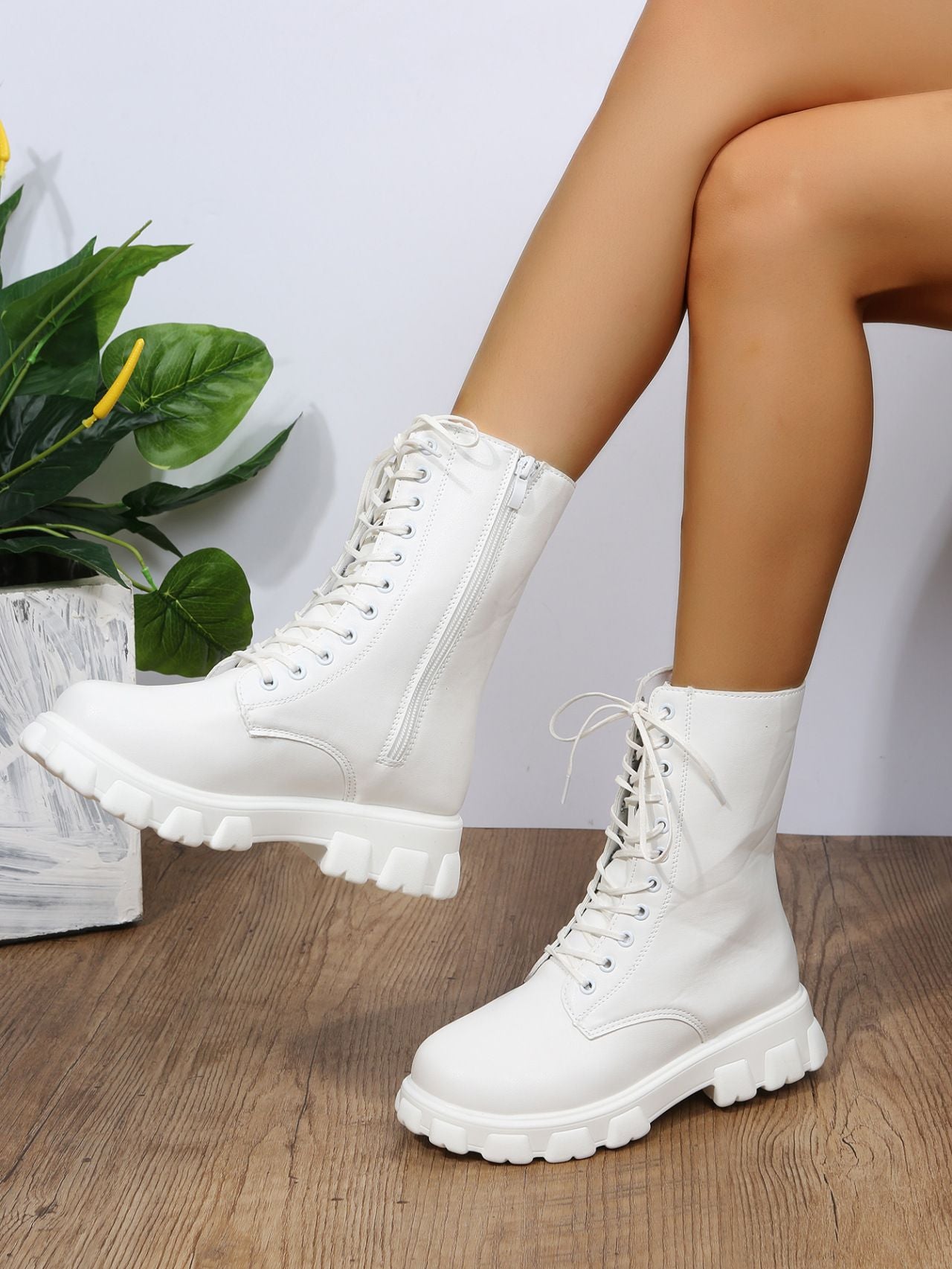 Autumn winter plus size new shoes Women Fashion Laceup Boots Chelsea Zipper Ladies  Sports Casual Heel  platform
