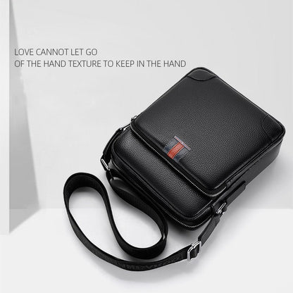 Famous Brand Small Men's Bag Genuine Leather Men Shoulder Bag Messenger Bag Fashion Business Man Crossbody Bag Cowhide Briefcase