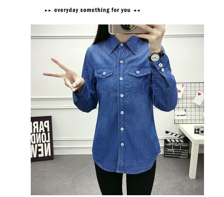 2022 Casual winter Autumn warm thick fleece denim Blouses Women Ladies Tops Women Blouses Long Sleeve Shirt clothe S-3XL