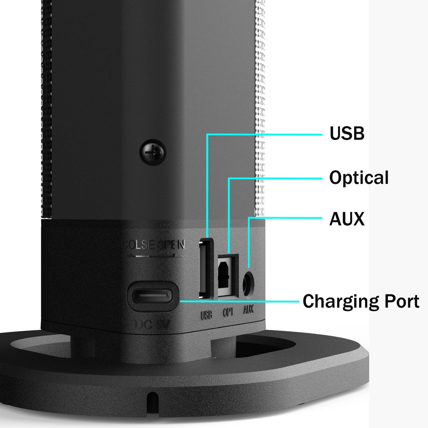 Soundbar estéreo para TV 2 em 1 destacável com Bluetooth, rádio FM e separação em 2 caixas de som para uso em pedestal ou na horizontal