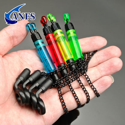 4 bobinas pendulares de pesca de carpa com caixa para indicador de alarme de pesca, melhor para o Natal, perfeito para o Dia de Ação de Graças