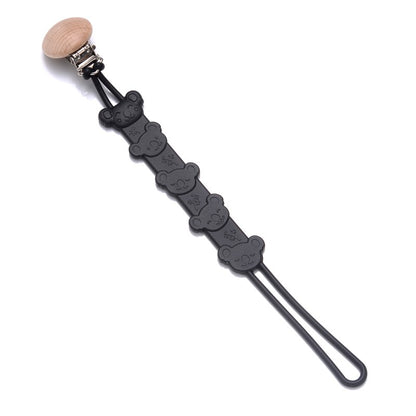 Cartoon Animal Wooden Baby Pacifier Clip Silicone Teether Nipple Holder Chain For Baby Dummy Anti-Drop Chain Oral Care Chew Toy