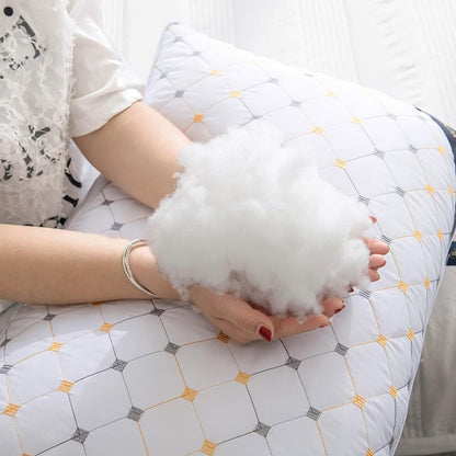 Polyester Pillow Insert for Adults - Hotel & Home Use, Soft White Rectangular Bedding Core, Durable Pillow for Dorm & Household