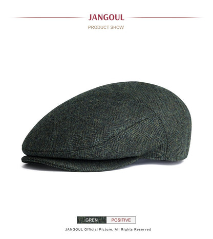 JANGOUL Men Wool Blend XL XXL Ivy Newsboy Cap Classic Tweed Gatsby Cabbie Flat Hat