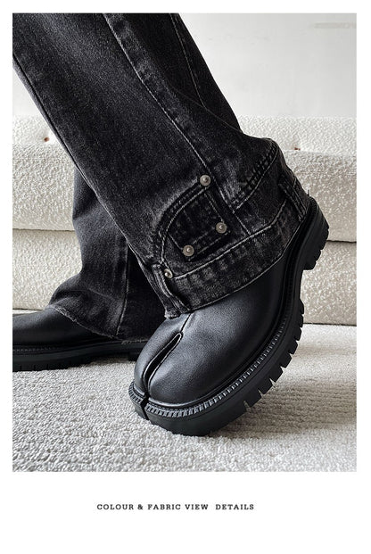 Tabi shoes for men and women classic leather split toe shoes casual one foot shoes Unisex flat shoes Comfortable design