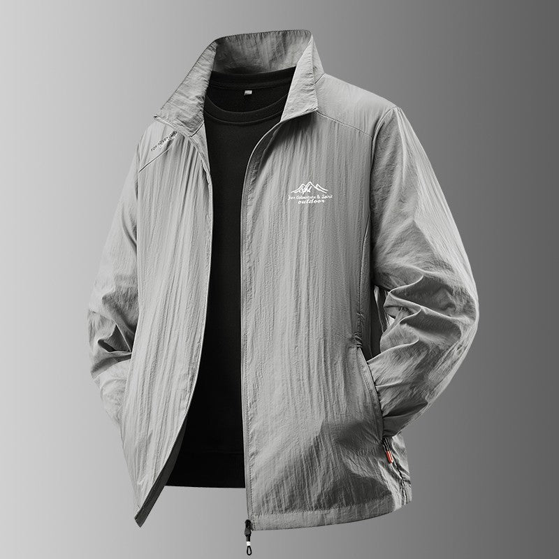 2025 Men's Summer Sun Protection Jacket Ultra-Light Thin Skin-Friendly Breathable UV Proof Fishing Ice Silk Sunscreen Coat